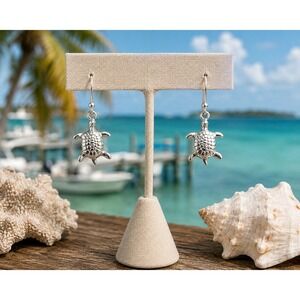 Sterling Silver Sea Turtle Dangle Earrings Women OS Silver Good Marine .925